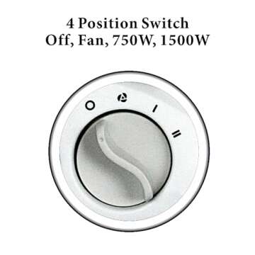 Optimus H-1322 Portable 2-Speed Fan Heater with Thermostat , White