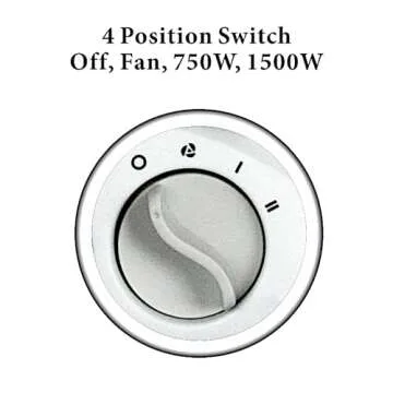 Optimus H-1322 Portable 2-Speed Fan Heater with Thermostat , White