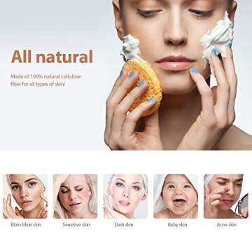 Facial Sponges, MAXSOFT Compressed 100% Natural Cellulose Facial Cleansing Sponges-50 Count