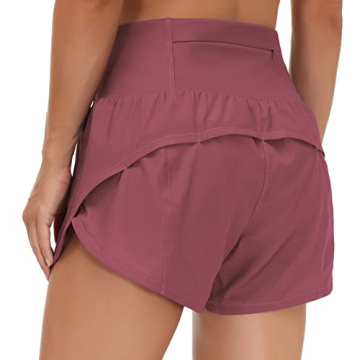 THE GYM PEOPLE Women’s High Waisted Running Shorts - Comfortable, Quick Dry with Pockets