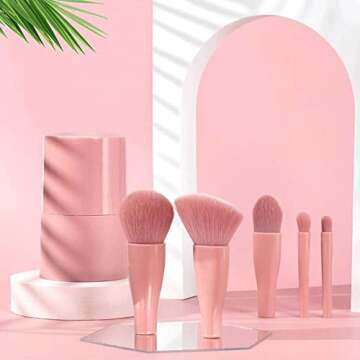 COSHINE 5pcs Mini Makeup Brush Set for Travel