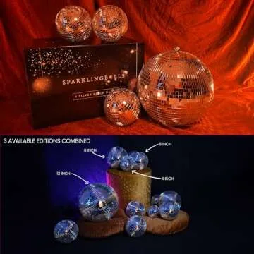 Pack of 4 Large Disco Balls - Party & Home Decor