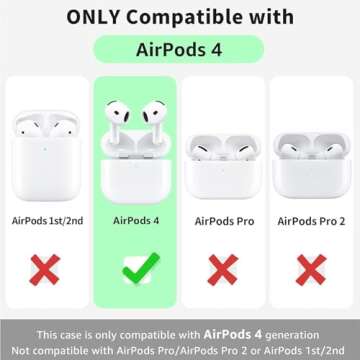 Woyinger for Airpods 4th Case Cover, Come with Cleaner Kit,Soft Skin Silicone Case Cover with Keychain, Front LED Visibl, Full Protective Case，Compatible with AirPods 4th(Orange)