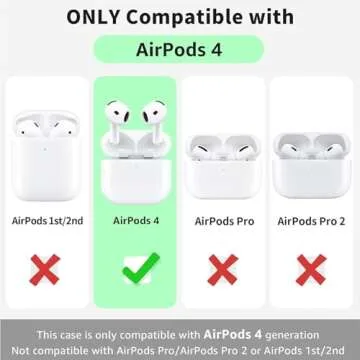 Woyinger for Airpods 4th Case Cover, Come with Cleaner Kit,Soft Skin Silicone Case Cover with Keychain, Front LED Visibl, Full Protective Case，Compatible with AirPods 4th(Orange)
