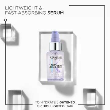 KÉRASTASE Blond Absolute Hyaluronic Acid Hair Serum, Repairs Damaged Hair & Soothes Scalp, Instantly Hydrates & Adds Shine, 2% Hyaluronic Acid for Bleached & Highlighted Blonde Hair, 1.7 fl oz