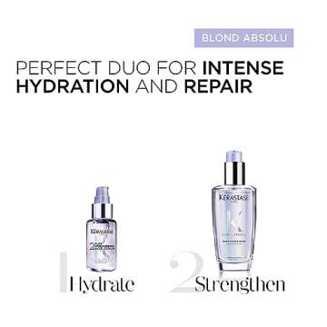 KÉRASTASE Blond Absolute Hyaluronic Acid Hair Serum, Repairs Damaged Hair & Soothes Scalp, Instantly Hydrates & Adds Shine, 2% Hyaluronic Acid for Bleached & Highlighted Blonde Hair, 1.7 fl oz