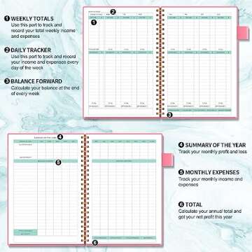 Income & Expense Tracker, Accounting Bookkeeping Ledger Book for Small Business –Accounting Ledger...
