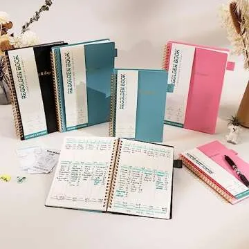 Income & Expense Tracker, Accounting Bookkeeping Ledger Book for Small Business –Accounting Ledger Record Notebook with Pocket, Man & Women, 53Weeks(8.5"x5.5")，Pink