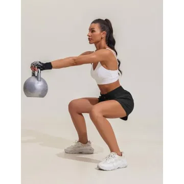 Comfortable Women's Athletic Workout Shorts with Pockets 2 in 1