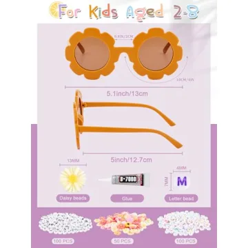 Dunzy DIY Flower Sunglasses for Kids Party Favors