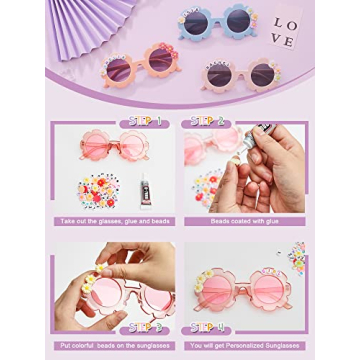 Dunzy DIY Flower Sunglasses for Kids Party Favors