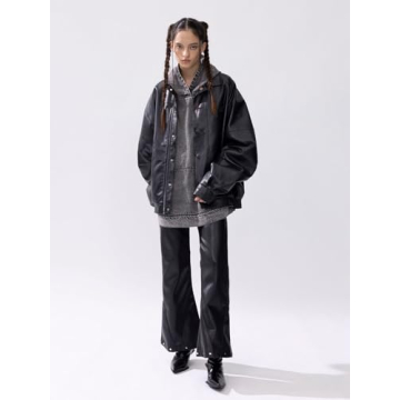 Stylish Oversized Y2K Faux Leather Jacket for Women