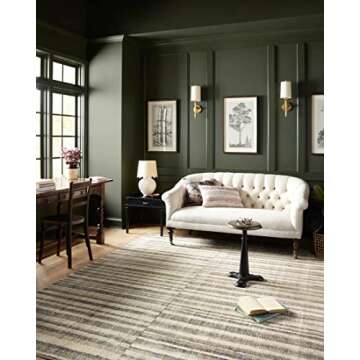 Loloi Chris Loves Julia Humphrey Collection HUM-01 Natural/Moss 7'-3'' x 9'-3'' .38" Pile Height, Area Rug feat. CloudPile