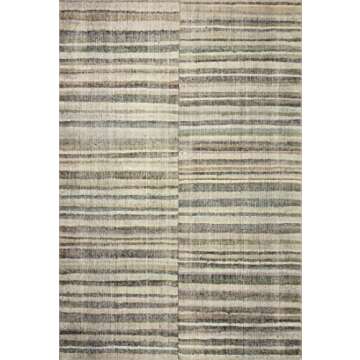 Loloi Chris Loves Julia Humphrey Collection HUM-01 Natural/Moss 7'-3'' x 9'-3'' .38" Pile Height, Area Rug feat. CloudPile