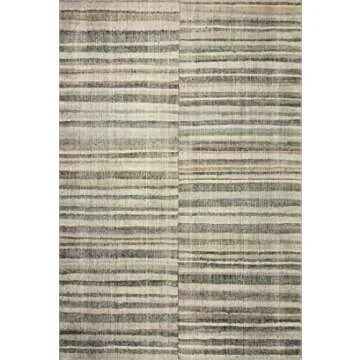 Loloi Chris Loves Julia Humphrey Collection HUM-01 Natural/Moss 7'-3'' x 9'-3'' .38" Pile Height, Area Rug feat. CloudPile