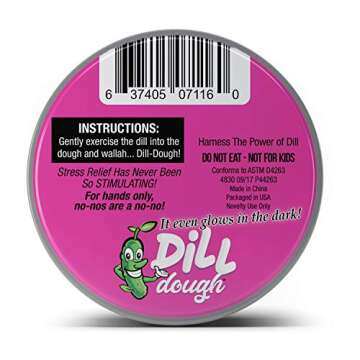 Gears Out Pink Dill Dough Stress Reliever Putty Glow in The Dark Funny Pickle Gag Stocking Stuffers for Adults Therapy Dough for Women Real Dill Stress Reliever Weird