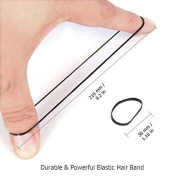 HOYOLS Black Elastic Hair Ties Rubber Bands Mini Polyband Soft Ponytail Holder for Kids Baby Girls TPU Pack 1500