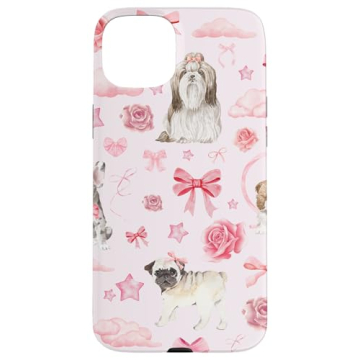 Cute Pink Bows Case for iPhone 15 Plus Protection