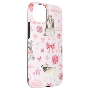 Cute Pink Bows Case for iPhone 15 Plus Protection