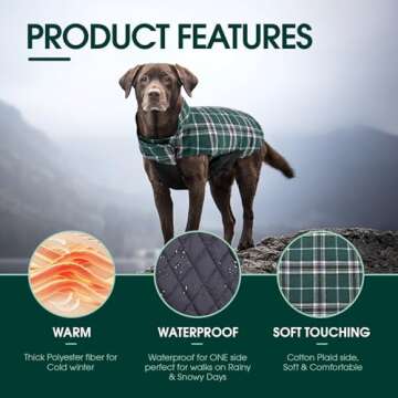 Kuoser Reversible Waterproof Dog Winter Coat