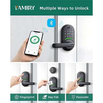 Smart Door Handle Lock with Keypad: Yamiry Fingerprint Smart Lock - Keyless Entry Door Lock for Fron...