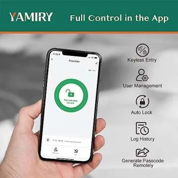 Smart Door Handle Lock with Keypad: Yamiry Fingerprint Smart Lock - Keyless Entry Door Lock for Front Door - Digital Door Lock - Deadbolt Lock with APP - Genarate Passcode Remotely - DIY Installation