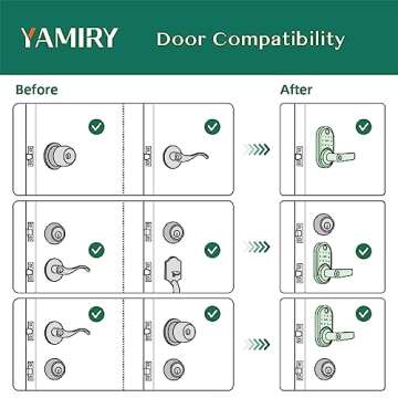 Smart Door Handle Lock with Keypad: Yamiry Fingerprint Smart Lock - Keyless Entry Door Lock for Front Door - Digital Door Lock - Deadbolt Lock with APP - Genarate Passcode Remotely - DIY Installation