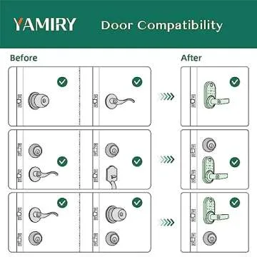 Smart Door Handle Lock with Keypad: Yamiry Fingerprint Smart Lock - Keyless Entry Door Lock for Front Door - Digital Door Lock - Deadbolt Lock with APP - Genarate Passcode Remotely - DIY Installation