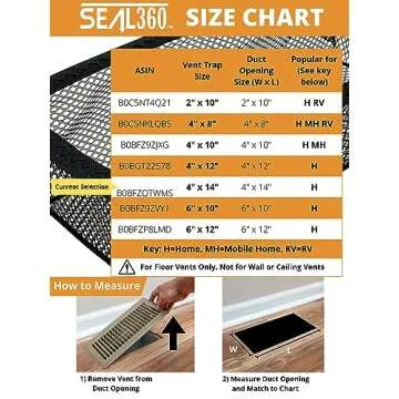 SEAL360 Floor Vent Screen Net for Toys and Pet Hair