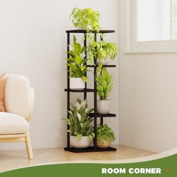 Bamworld Tall Plant Stand Tiered Flower Shelf for Home