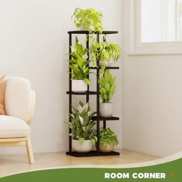 Bamworld Tall Plant Stand Tiered Flower Shelf for Home