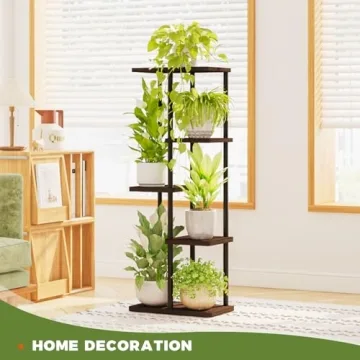 Bamworld Tall Plant Stand Tiered Flower Shelf for Home