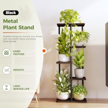 Bamworld Tall Plant Stand Tiered Flower Shelf for Home