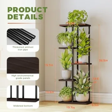 Bamworld Tall Plant Stand Tiered Flower Shelf for Home