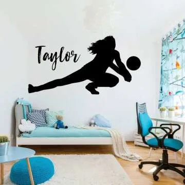 Personalized Volleyball Wall Decal for Sports Decor