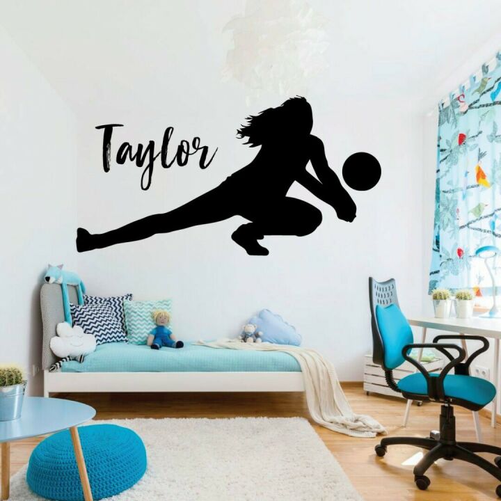 Personalized Volleyball Wall Decal for Sports Decor