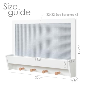 UTEX Lego Building Block Wall - Fun Kids Storage Solution