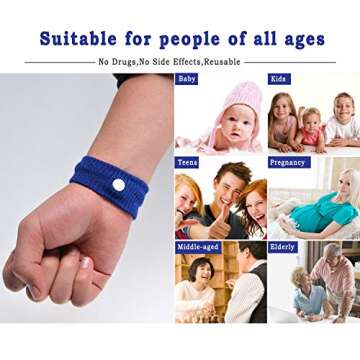 NEPAK 10 Pairs Travel Wristbands,Motion Sickness Bands,Nausea Relief Wristbands for Pregnant,Morning Sickness,Sea, Travel, Car Sickness