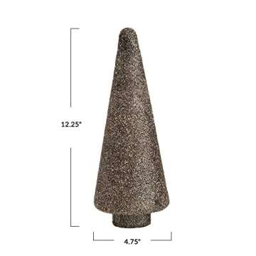 Creative Co-Op 4-3/4" Round x 12-1/4"H Glass Tree w/Seed Beads, Oxidized Pewter Finish Figures and Figurines, Multi