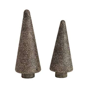 Creative Co-Op 4-3/4" Round x 12-1/4"H Glass Tree w/Seed Beads, Oxidized Pewter Finish Figures and Figurines, Multi