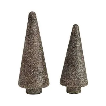 Creative Co-Op 4-3/4" Round x 12-1/4"H Glass Tree w/Seed Beads, Oxidized Pewter Finish Figures and Figurines, Multi