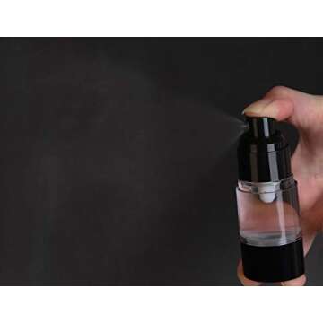 Airless Pump Bottle, Yebeauty Empty Airless Bottle Travel Pump Bottle, 4 Pack- 0.5oz/15ml, Black