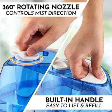 Zulay Cool Mist Humidifiers - Quiet Ultrasonic Humidifier