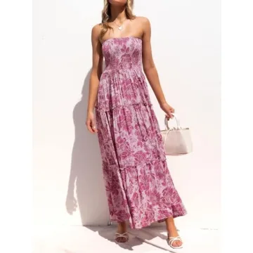 ZESICA Women's Bohemian Floral Maxi Dress for Summer Style