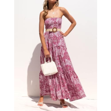 ZESICA Women's Bohemian Floral Maxi Dress for Summer Style