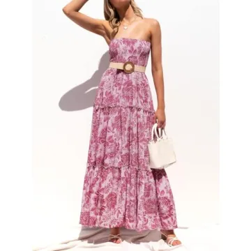 ZESICA Women's Bohemian Floral Maxi Dress for Summer Style
