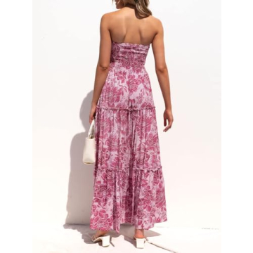 ZESICA Women's Bohemian Floral Maxi Dress for Summer Style