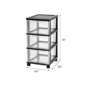 IRIS USA NC-3 Storage Cart: Stylish 3-Drawer Solution