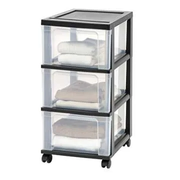 IRIS USA NC-3 Storage Cart: Stylish 3-Drawer Solution