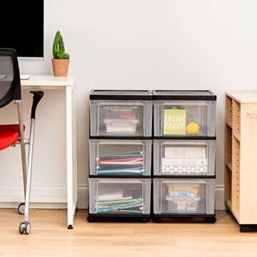 IRIS USA NC-3 Storage Cart: Stylish 3-Drawer Solution